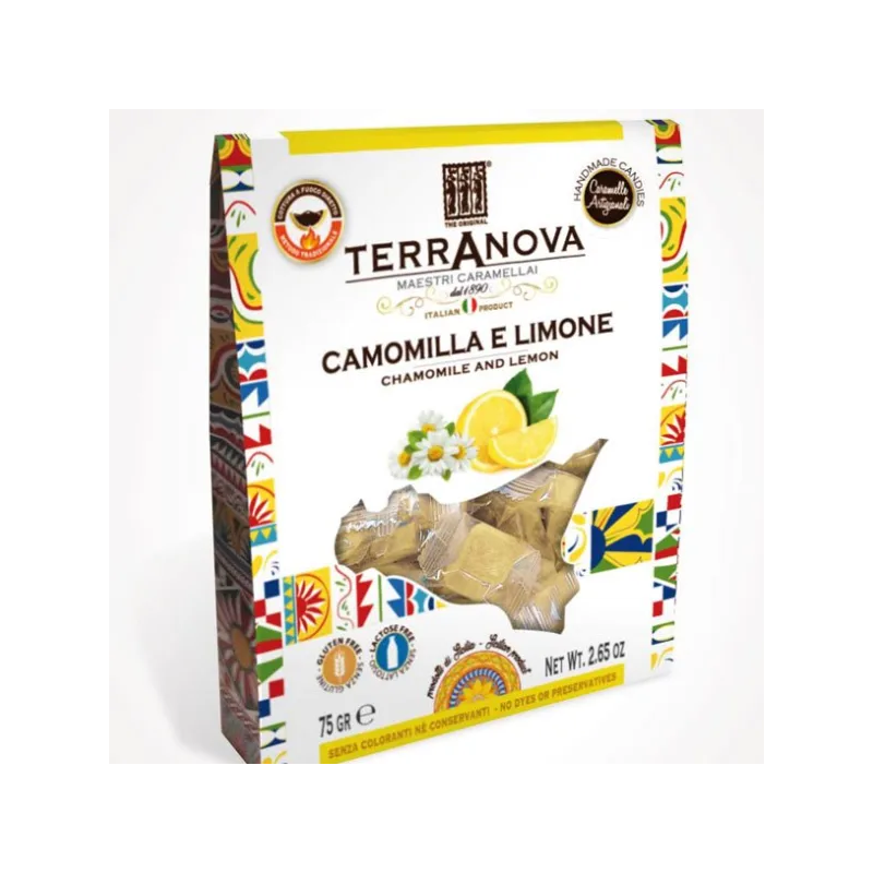 Bonbons siciliens à la camomille et au citron 75 gr Bonbons siciliens à la camomille et au citron 75 gr