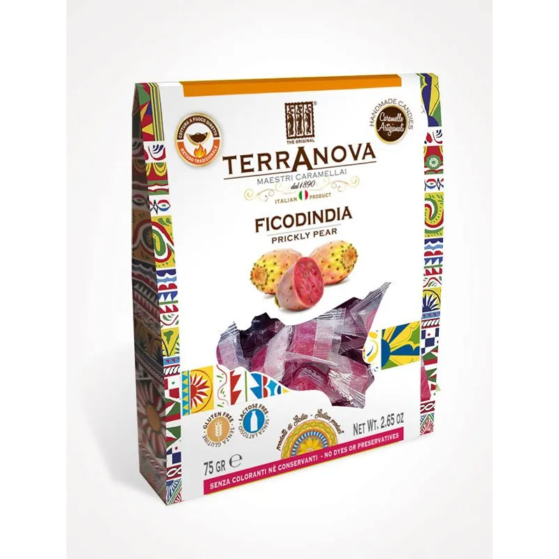 Bonbons à la figue de barbarie sicilienne 75 gr Bonbons à la figue de barbarie sicilienne 75 gr